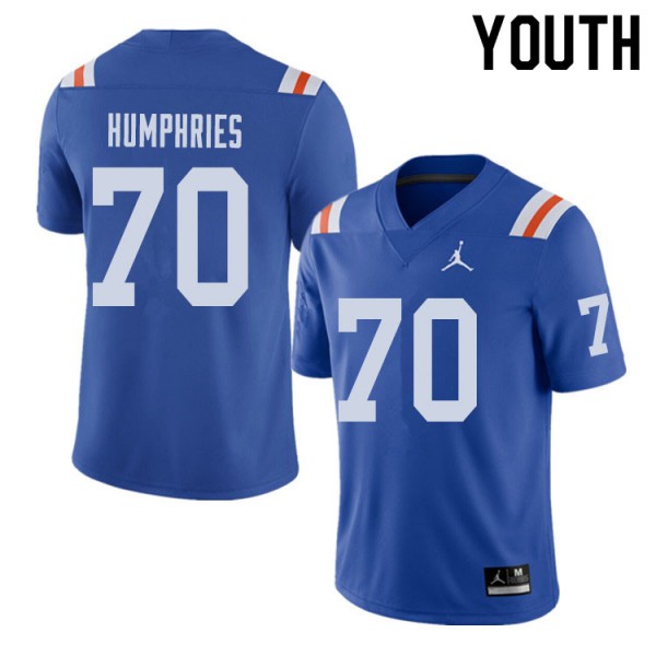 Jordan Brand Youth #70 D.J. Humphries Florida Gators Throwback Alternate College Football Jerseys